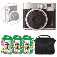 Fujifilm INSTAX Mini 90 Neo Classic Instant Camera (Black) + Fujifilm Instax Mini Instant Film (60 Exposures) + Camera Case - Deluxe Accessory Bundle