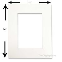 The Display Guys, Pack of 10pcs, Acid-Free White Pre-Cut 11x14 inches Picture Mat for 8x10" Photo with White Core Bevel Cut Frame Mattes