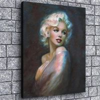 Lzsart HD Printed Oil Paintings Home Wall Decor Art on Canvas,Marilyn Monroe 2size#424 (Unframed,12x16inch)
