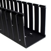 Panduit G4X4BL6 Type G Wide Slot Wiring Duct, PVC, Black