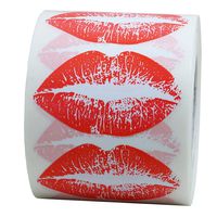 Hybsk Red Kissing Lips Removable Body Stickers Total 300 Per Roll
