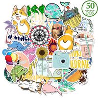 MSOLE 50PCS Cute Waterproof Vsco Stickers for Water Bottles Laptop HydroFlasks Aesthetic Trendy Decals for Mac Computer Phone Guitar for Kids Teen Girls
