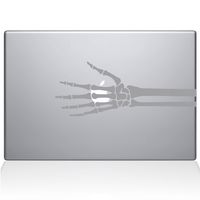 The Decal Guru 2086-MAC-11A-S Skeleton Hand X-ray Decal Vinyl Sticker, Silver, 11" MacBook Air