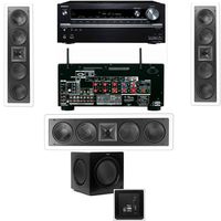 Klipsch KL-6504-THX In-Wall 3.1 SW-310 Onkyo TX-NR838 7.2 Channel Network- White