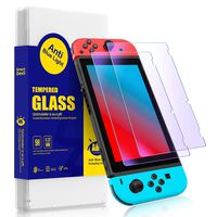 SmartDevil- Anti-Blue Light for Nintendo switch2.5D arc Edge Tempered Film [2 Pieces] [high Definition] [9H Hardness Scratch Prevention] for Nintendo Switch.
