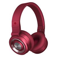 Bluetooth Headphones Over Ear Linpa M1 on Ear Wireless Headphone Hi-Fi Headset with Mic, Foldable, 30H Playtimes, Soft Earpads, Wireless and Wired Mode for TV/Cell Phones (Red)