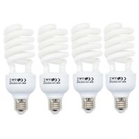 Foto&Tech 45 Watt Daylight Fluorescent Photography Spiral Light Bulb 5500K 110V White for Photography and Video Studio Lighting (4 Pack)