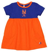 OuterStuff MLB Baby Girls Infant 7th Inning Twirl Dress, New York Mets, 18M