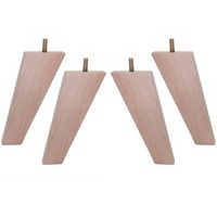 WEICHUAN Unfinished Beech Wood Tapered Replacement Sofa Couch Chair Ottoman Loveseat Coffee Table Cabinet Wood Furniture Feet Furniture Wood Legs(4.5" Set of 4)