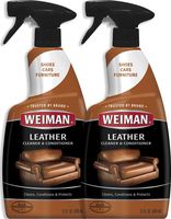 Weiman Leather Cleaner and Conditioner - 22 Ounce (2 Pack) - Non-Toxic Restores Leather Surfaces - Ultra Violet Protectants Help Prevent Cracking or Fading of Leather Furniture, Car Seats, Shoes