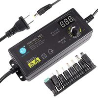 3V - 24V 2.5A 60W Adjustable DC Power Supply Kit Adapter Speed Control Volt Display with Variable 8 Plugs