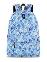 Yanaier School Bookbags for Girls Cactus Waterproof Lightweight Canvas Backpack for Girls Teenage Daypack Casual Travel Bag for Women Blue
