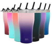 Simple Modern 22oz Slim Cruiser Tumbler with Straw & Closing Lid Travel Mug - Gift Double Wall Vacuum Insulated - 18/8 Stainless Steel Water Bottle Ombre: Urban Retreat