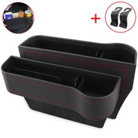 Vooteen Car Seat Gap Filler, Seat Gap Filler with Cup Holder, Car Seat Organizer, PU Leather Seat Console Organizer Pocket, Pack of 2