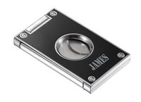 Personalized Caseti Kukri Double Guillotine Cigar Cutter - Black Lacquer with Free Engraving
