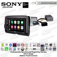 Sony XAV-AX1000 Double Din Radio Install Kit With Apple CarPlay, Android Auto, Sirius XM, Bluetooth For 2014-2017 Harley Davidson Motorcycles, May Not Work With CVO Models