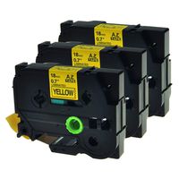 GREENCYCLE Compatible for Brother 3/4 Inch (18mm) x 8m TZ641 TZe641 TZ-641 TZe-641 Laminated Labeling Tape for P Touch Cube PT-D400 PT-D600 PT-P700 PT-P900W Label Maker (Black on Yellow, 3 Pack)