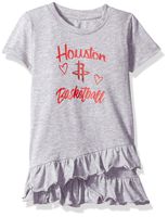 NBA by Outerstuff NBA Newborn & Infant Houston Rockets Claim to Fame Ruffle Dress, Heather Grey, 18 Months