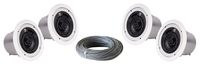 Atlas Sound FAP42T 4 Inch 70 Volt Coaxial In-Ceiling Loudspeaker Bundle with West Penn 224 18/2 AWG Speaker Wire - Contractor Pack (4 Speakers, White)