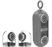 KNZ GoDuo Portable Bluetooth Speakers with Magnetic Connectable Base, L/R True Stereo Sound and Bass, Water and Shock Resistant, 18 hr playtime, Built-in Mic, Protective Carrying Case Included (Grey)