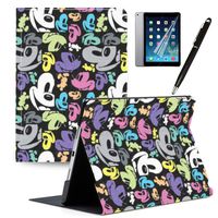 LJX iPad 9.7 2018/2017 Case, iPad Air 2 iPad Air Cases, Mickey Minnie PU Leather Protective Cartoon Animal Cute Design Stand Smart Auto Sleep/Wake Lightweight Cover for iPad 6th 5th Gen#J