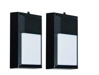 ARVI'S LED Exterior Wall Mount Black Powder Coat Lens OPEL POLYCARBNATE Lens 9 W (2 Pack)