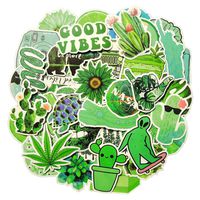 MSOLE 50PCS Big Green Vsco Stickers for Water Bottles Laptop HydroFlasks Cute Waterproof Aesthetic Trendy Decals for Mac Phone Guitar for Kids Teens Girls