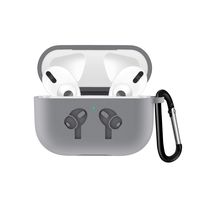 UPOLS Compatible with AirPods Pro Case, Protective Cover with Keychain, Bounce Carrying Case for AirPods Pro Charging Case [2019 Release] Soft Slim Silicone Case Skin with (Light Grey)