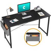 Cubiker Computer Desk 47" Home Office Writing Study Desk, Modern Simple Style Laptop Table with Storage Bag, Black
