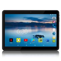 Android Tablet 10 inch with 2.5D Curved Glass IPS Screen, Unlocked Wi-Fi 3G Phablet 4 GB RAM 64 GB Storage Dual Cameras, Supports Bluetooth GPS (Black)