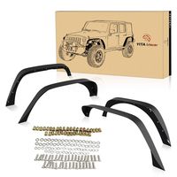 YITAMOTOR Steel Fender Flares Kit for 2007-2018 Jeep Wrangler JK (2/4 Doors), Heavy-duty Solid Steel Off-Road Fenders for Jeep Unlimited JK Front Rear Flat (4pcs)