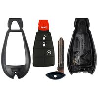 qualitykeylessplus Replacement Keyless Entry 4 Button (Remote Start) Case and Pad for Remotes with FCC IYZC01C