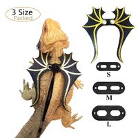 Vehomy 3 Packs Bearded Dragon Harness and Leash Adjustable (S,M,L) Soft Leather Reptile Lizard Leash for Amphibians and Other Small Pet Animals