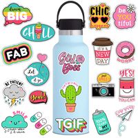 Cute Water Bottles Stickers for VSCO Girls(44 Pack) - Laptops Sticker for Teens Feminist - Aesthetic Trendy Waterproof Vinyl Sticker Pack for Hydro Flask Tumbler Cameras Phone Luggage Graffiti Decal