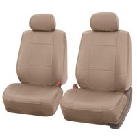 FH-PU001102 PU Leather Car Front Bucket Seat Covers Solid Tan color