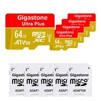 Gigastone 64GB 5-Pack Micro SD Card, A1 V30 Run App for Smartphone, UHD 4K Video Recording, High Speed 4K Gaming 95MB/s, Micro SDXC UHS-I U3 C10 Class 10 Memory Card with Adapter