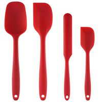 Silicone Spatula set : U-Taste 480ºF Heat-Resistant Spatula - One Piece Seamless Design, Non-Stick Silicone Rubber with Reinforced Stainless Steel Core (4 Piece Set, Red)