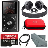 FiiO X5 Portable High Resolution Lossless Music Player and DAC with Samson SR 450 Studio Headphones and Accessory Bundle