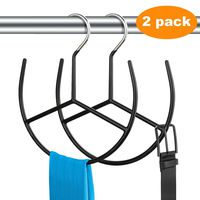 HuaQi Belt Hangers Scarf Hanger Non Slip Closet Organizer Storage Holders Rack for Belts Tie Scarves Tank Top Shoes and Jewelry (2, Black)