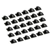 eSynic 30Pcs Self-adhesive Car Wire Tie Clip Rectangle Cord Cable Holder Mount Clamp
