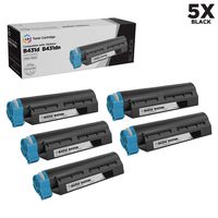 LD Compatible Toner Cartridge Replacement for Okidata 44574901 High Yield (Black, 5-Pack)