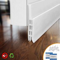 BAINING Door Draft Stopper Door Sweep for Exterior/Interior Doors, Weatherproofing Door Seal Strip Under Door Draft Blocker Seal, Soundproof Door Bottom Weather Stripping, 2" W x 39" L, White