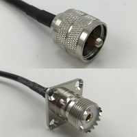 3 feet RFC195 KSR195 PL259 UHF Male to UHF Female Flange Pigtail Jumper RF coaxial cable 50ohm High Quality Quick USA Shipping