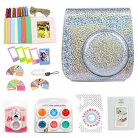 WOGOZAN Mini Camera Case Flash Silver for Fujifilm Instax Mini 9 8 8+ Instant Film Camera Premium PU Leather Includes mini8 Accessories