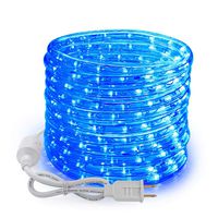 Brizled 18ft 216 LED Rope Lights, 120V UL Listed Plugin Rope Lights Connectable with Clear PVC Tube, Indoor/Outdoor Decorative Rope Lighting for Backyards, Garden, Patio, Christmas, Blue