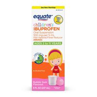 Evaxo Children's Ibuprofen Oral Suspension,100 mg per 5 mL (NSAID), Bubble Gum Flavor 8 Fl Oz .Pack of 3.