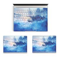 MasiBloom 3 in 1 Body Protector Sticker Decal Full Protective Laptop Cover Skin for 13.5" 13 Inch Microsoft Surface Book (2015 Released) (for 13.5" Surface Book, Geometry- Blue)