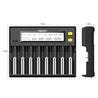 MiBOXER Smart Uniaversal Battery Charger,18650 Battery Charger 8 Bay LCD Display for Li-ion LiFePO4 Ni-MH Ni-Cd AA 21700 20700 26650 18350 17670 RCR123 18700