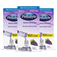 Pedialyte Electrolyte Powder, Grape, Electrolyte Hydration Drink, 0.6 Ounce Powder Packs, 3.6 Ounce (Pack of 3)