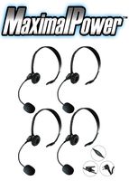 MaximalPower JH902 Headset with Microphone and PTT with Motorola 2 pin connector for Motorola CP200 Devices GP88 300 CT150 P040 PRO1150 SP10 XTN500 Radios (4 Pack)